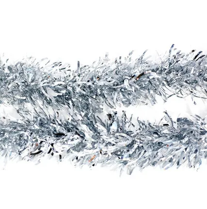 Фото №0 Мишура волнистая серебряная 8 см 2 м