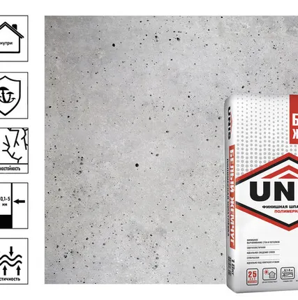 Фото №0 Шпаклевка финишная Unis полимерная Белый жемчуг, 18 кг