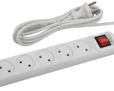 фото Удлинитель 5х1.5м без заземл. 10А IP20 U-5s-1.5m-2х1 ПВС 2х1 с выкл. Эра Б0044055