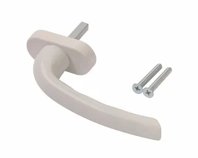 фото Ручка оконная "ЛУНА" штифт 38 мм, комплект (+ 2 винта), белая