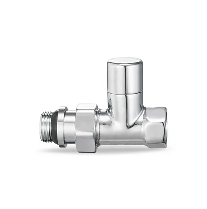 Фото №0 Клапан запорный радиаторный прямой 1/2" н.р.-в.р. Varmega ХРОМ VMDV04-410404