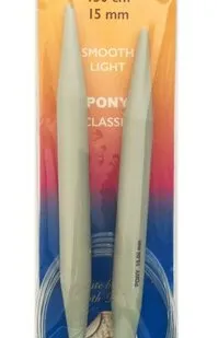 фото 50572 PONY Спицы круговые 15,00 мм/ 150 см, пластик, 2 шт.
