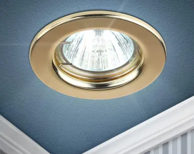 фото Светильник точечный ST1 GD 50Вт MR16 12В штампован. зол. ЭРА C0043798