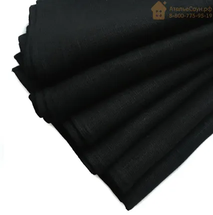 Фото №2 Полотенце банное Linen Steam Уголь (100х140 см, чёрный, 100% лён)