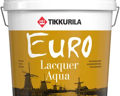 фото Лак акрилатный EURO LACQUER AQUA матовый 9 л Tikkurila