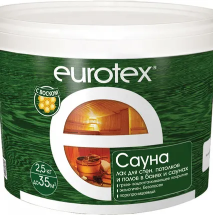 Фото №0 Лак акрилатный для бань и саун Евротекс 2,5 кг