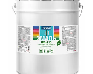 фото Эмаль ПФ-115 универсальная глянцевая, зеленая PROREMONTT Лакра 20кг