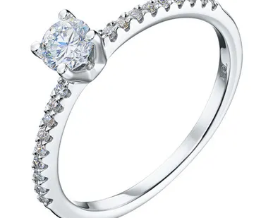 фото Помолвочное кольцо ЭПЛ Даймонд с бриллиантами, из белого золота