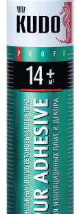 фото Клей-пена KUDO PROFF 14+ полиуретановый проф. всесезонный для плит (900гр)