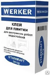 фото Клей для внутренних работ "WERKER Старкрафт", 25 кг.