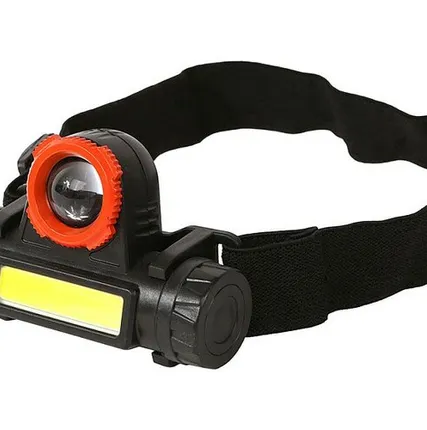 Фото №0 Фонарь налобный аккумуляторный 140лм, COB и XPE светодиоды, зум, Sturm 4052-01-140