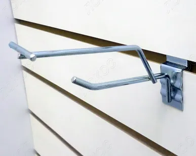 фото Крючок на экономпанель одинарный с ценникодержателем 100мм, d=6мм, цинк