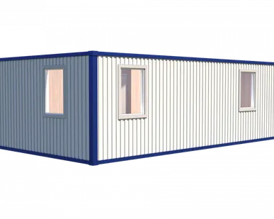 фото Модульное здание штаб строительства с тамбуром, кладовой и двумя туалетами модель: ВМ-М03 6.0 х 9.6 х 2.6