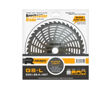 фото Нож для бензо/электро триммера Rezer GS-L 230x25.4x40T
