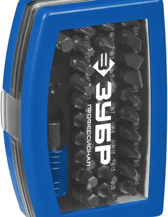 Фото №0 Набор оснастки ЗУБР 26394-H32, 32 предм., синий