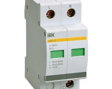 фото Ограничитель перенапряжения ОПС1-D 2п 5кА 230В ИЭК