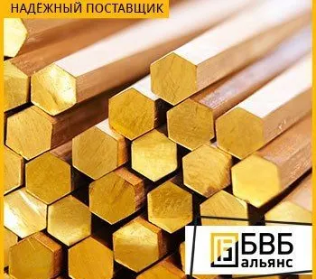 фото Шестигранник латунный 17 мм Л63