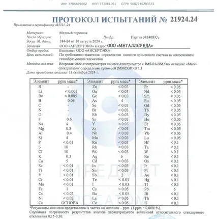Фото №4 Изотоп меди 99,9999% (порошок меди)