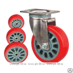 Фото №0 Колесо поворотное с площадкой Lema FC2-TPU-150-200-6