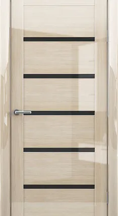 Фото №0 Межкомнатные двери ALBERO "ВЕНА" Глянец Мокко/Черный Акрилат (ДО)