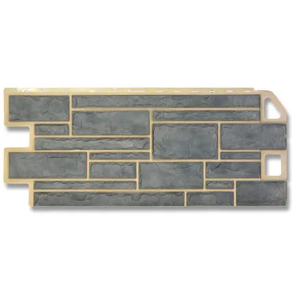 Фото №0 Фасадная панель (АП) "КАМЕНЬ" Серый 1140*480 мм (раб.размер 1010*450)