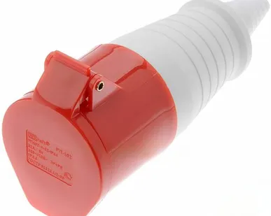 фото Розетка силовая 3-ф., 32А, 400В, IP44 (4-п, переносна...