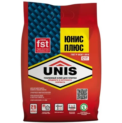 Фото №0 Клей плиточный ЮНИС ПЛЮС красный (5 кг)