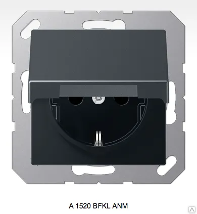 Фото №0 A1520BFKLANM JUNG A-серия розетка SCHUKO 16A 250V~ с крышкой;антрацит