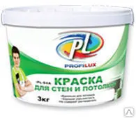 фото Профилюкс ВД краска PL-04A акриловая для стен и потолков белая - 3кг