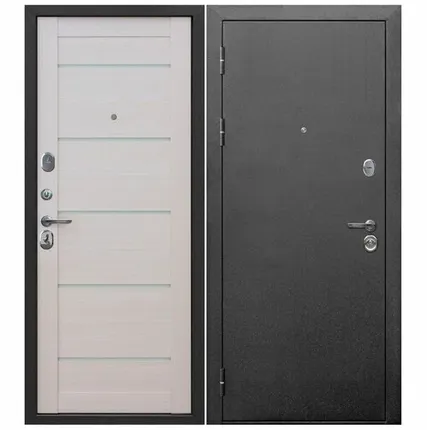 Фото №0 Дверь входная Гарда 9см (Ferroni) металл/царга, Антик серебро/Лиственница бежевая 2050х860мм, ЛЕВАЯ