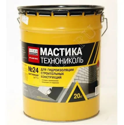 Фото №0 Мастика гидроизоляционная Технониколь № 24 (МГТН) ведро 20кг