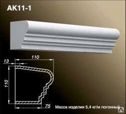 Фото №0 Карниз AK11-1-A0.25 Прямой элемент 250 мм