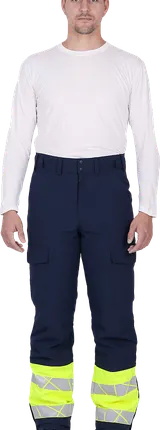 Фото №0 Брюки мужские утепленные ACTIVE, синий-флуоресцентный желтый