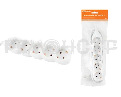 фото Удлинитель бытовой  У05  5 гнезд 5метров с заземлением ПВС  3х1мм2  16А/250В TDM (20) П
