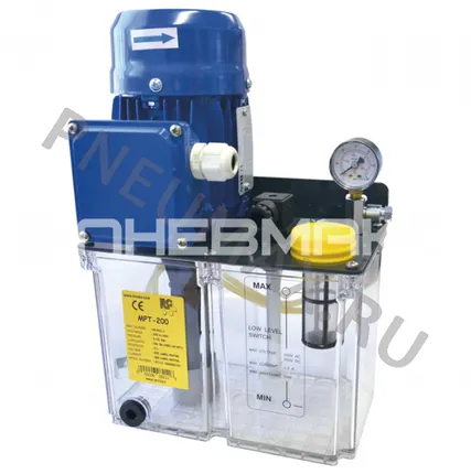 Фото №0 60.821.1_(MPT-3-NY-200-25) - Станция насосная импульсного действия для жидкой смазки, бак 3л (пластик), 100 см3/мин, Двигатель 220/380В-50Гц, 90Вт