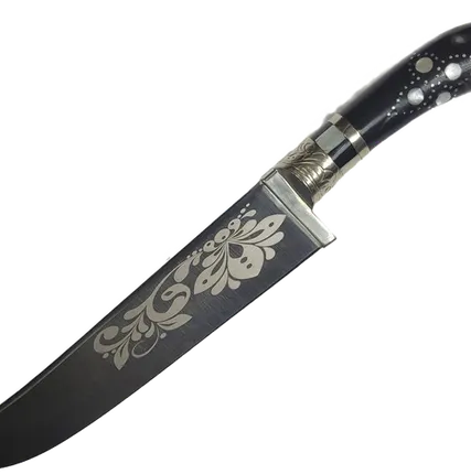 Фото №0 Нож АН Пчак, узор, рук.рог, садаф ШХ-15