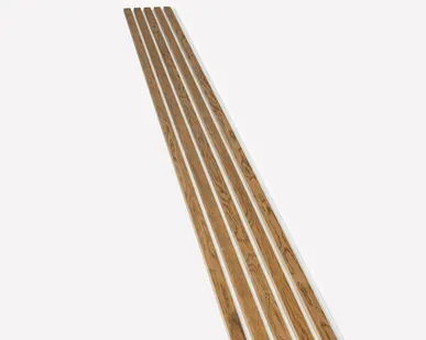 фото Акустическая реечная панель – Дуб Бурбон, шпон - Белый - 2400 мм - Половинка