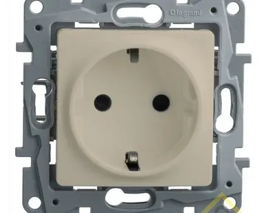 фото Механизм розетки 1-м ETIKA Plus с заземл.винт сл.кость Legrand 672321
