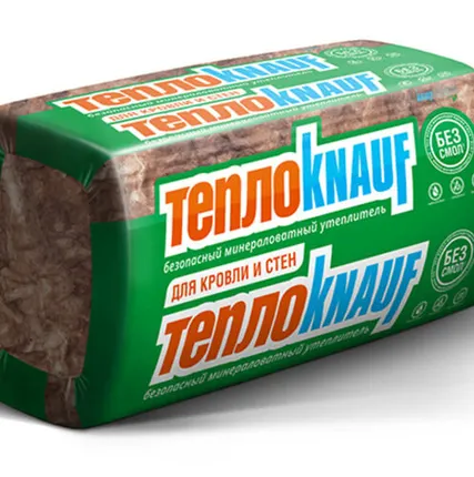 Фото №0 Утеплитель ТеплоКНАУФ КОТТЕДЖ для кровли и стен TS037 50х610х1230мм 16шт 12м2 0,6м3 KNAUF плита