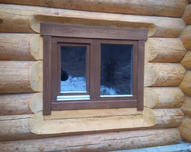 фото Окно со стеклопакетом деревянное