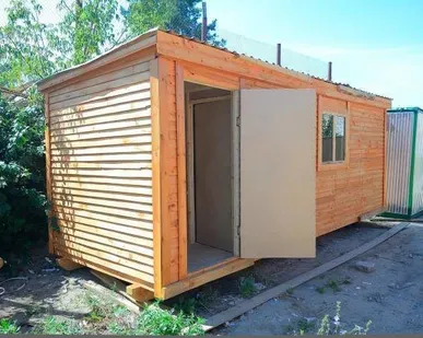 фото Вагон бытовка без перегородок 2300 х 6000 (отделка вагонка)
