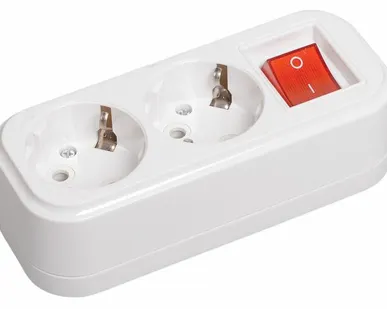 фото Колодка 2-х местн., с з/к с выкл. (для удлинителей) K...