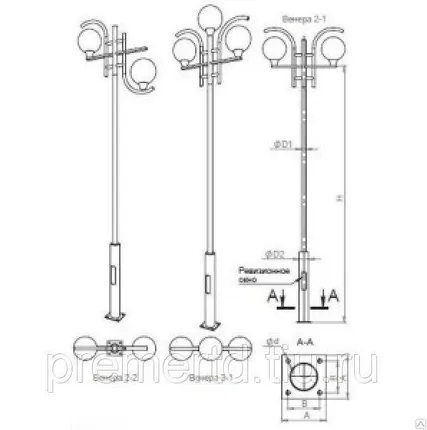 Фото №0 Опоры освещения Трехрожковые 3-1