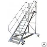 Фото №0 Лестница передвижн. с платф., 18 ступ. 1000 мм, из лёгк. металла, 60°