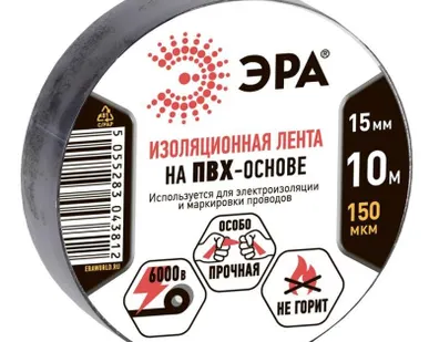 фото Изолента ПВХ 15ммх10м черн. ЭРА C0036558