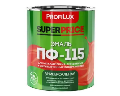 фото Эмаль ПФ-115 белая глянцевая 0,9кг Profilux Superprice