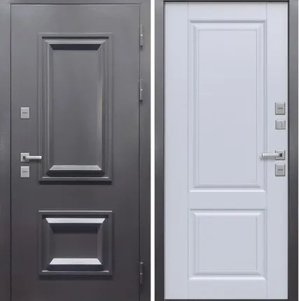 Фото №0 Входная дверь Термо Про Букле Антрацит-белый матовый