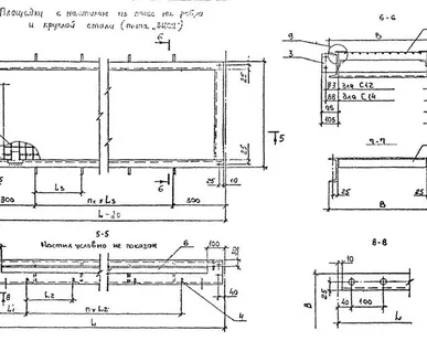 фото Площадки с настилом из полос на ребро и круглой стали