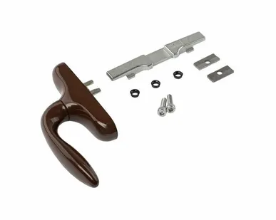 фото Ручка оконная без блокиратора, Европаз, 2 пакета, корич. RAL8017