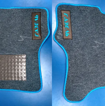 Фото №0 Коврик салона Газель 3302 ворсовый ЛЮКС (из 2-х частей) СИНИЙ кант